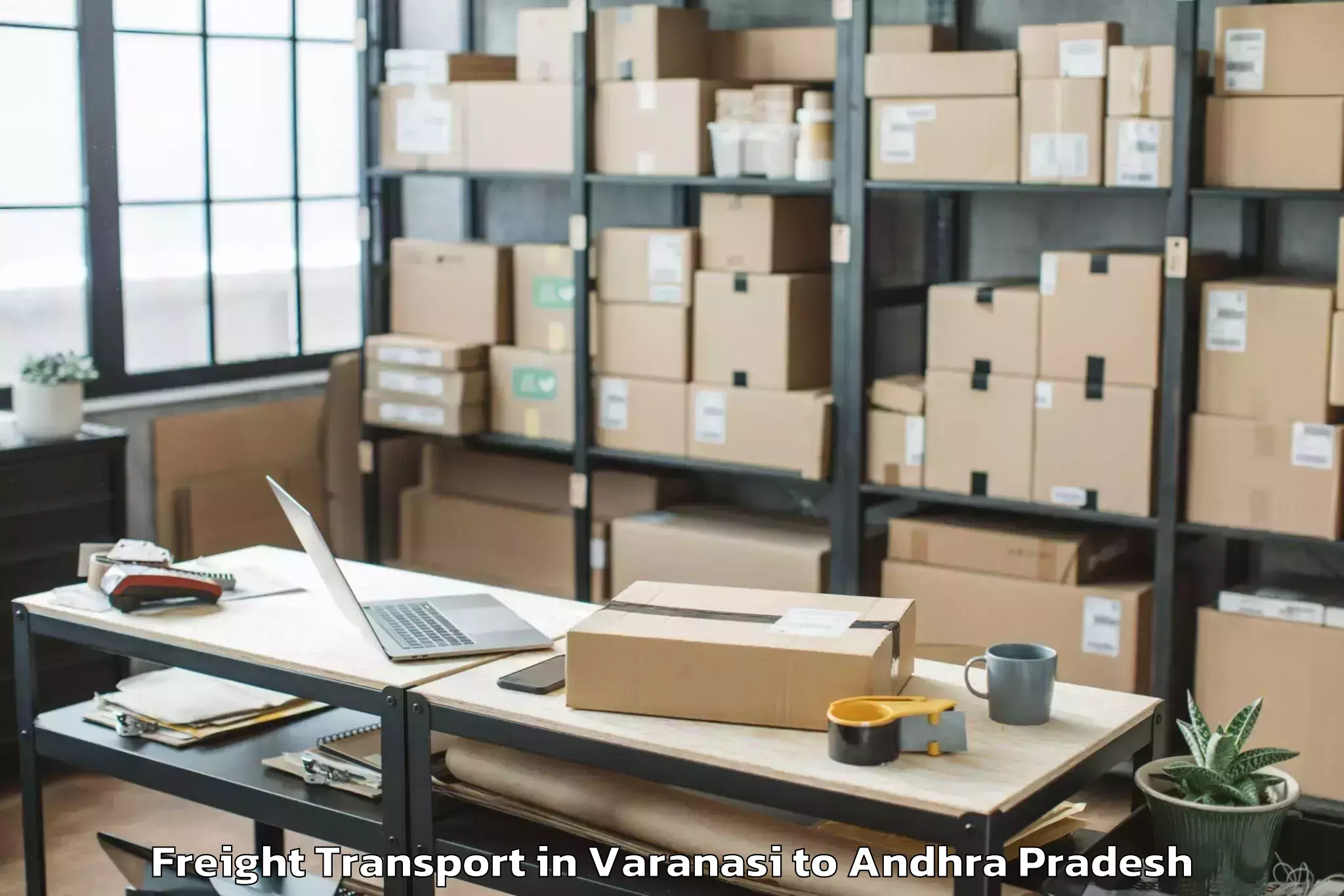 Top Varanasi to Addanki Freight Transport Available